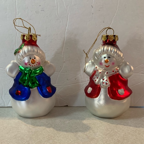 Snowmen Glass Ornaments - Picture 1 of 3